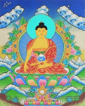 Bouddha Shakyamuni bouddhisme thangka Peinture à l'huile